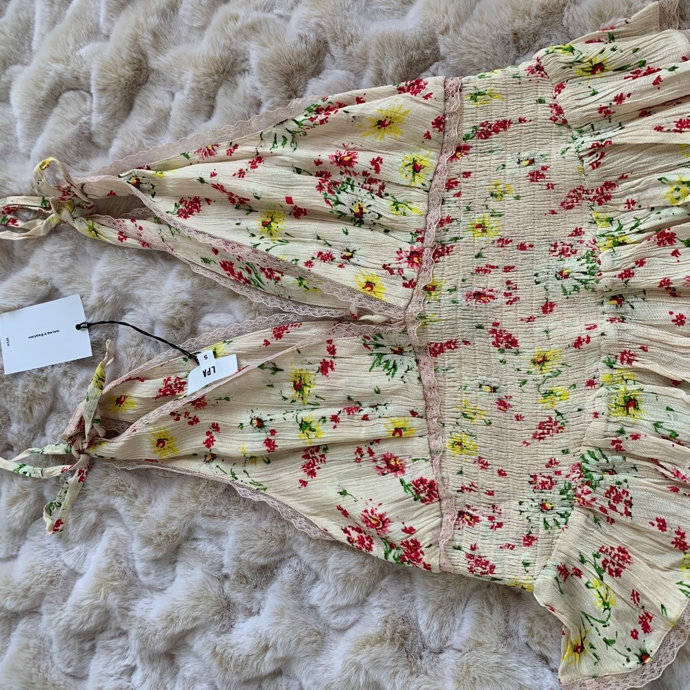 Boho light pink tank, Floral Print, NWT/Never been worn, LPA- Size Small
